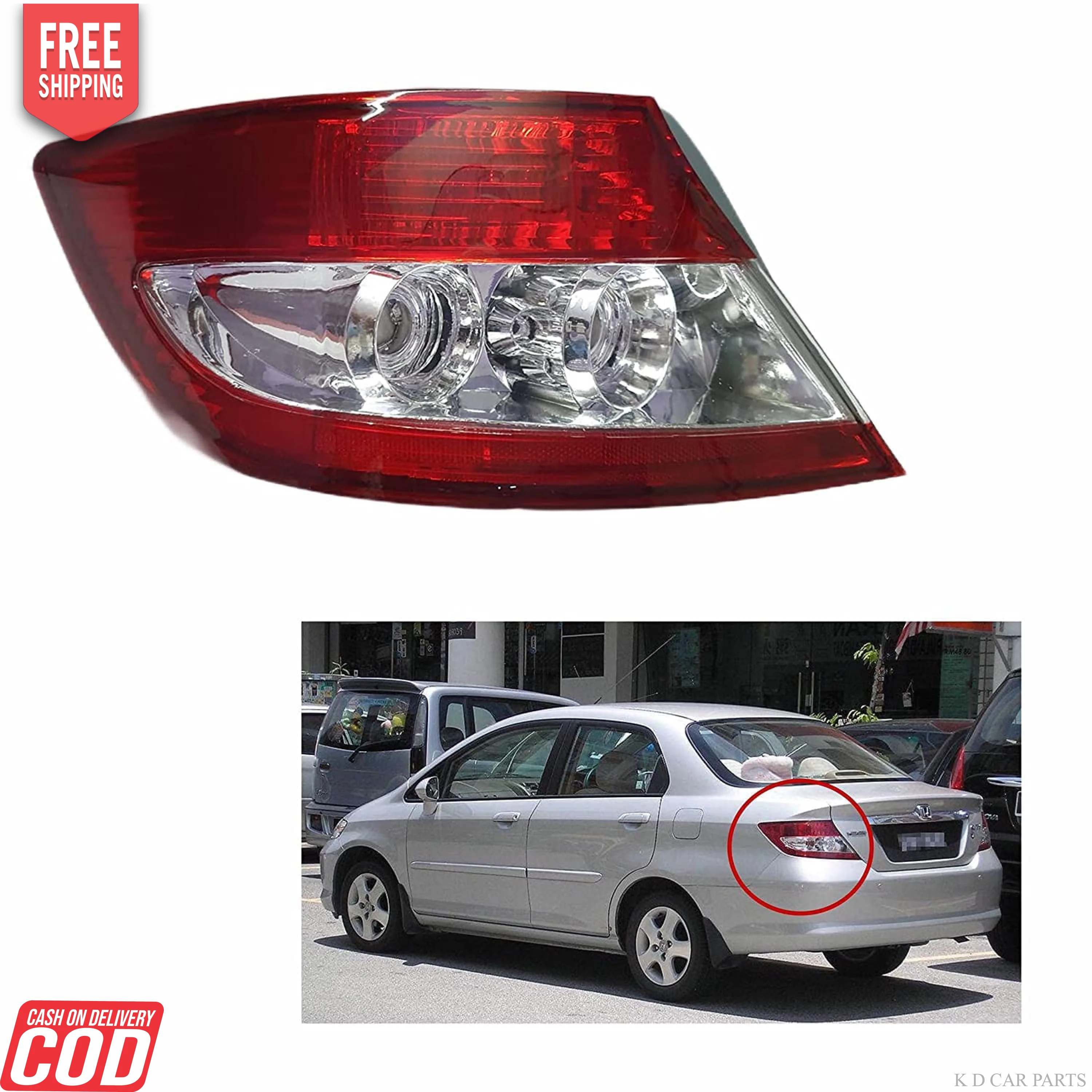 K D Tail light/Back light assembly for honda City Type- 3 (2003-2006) - Image 4
