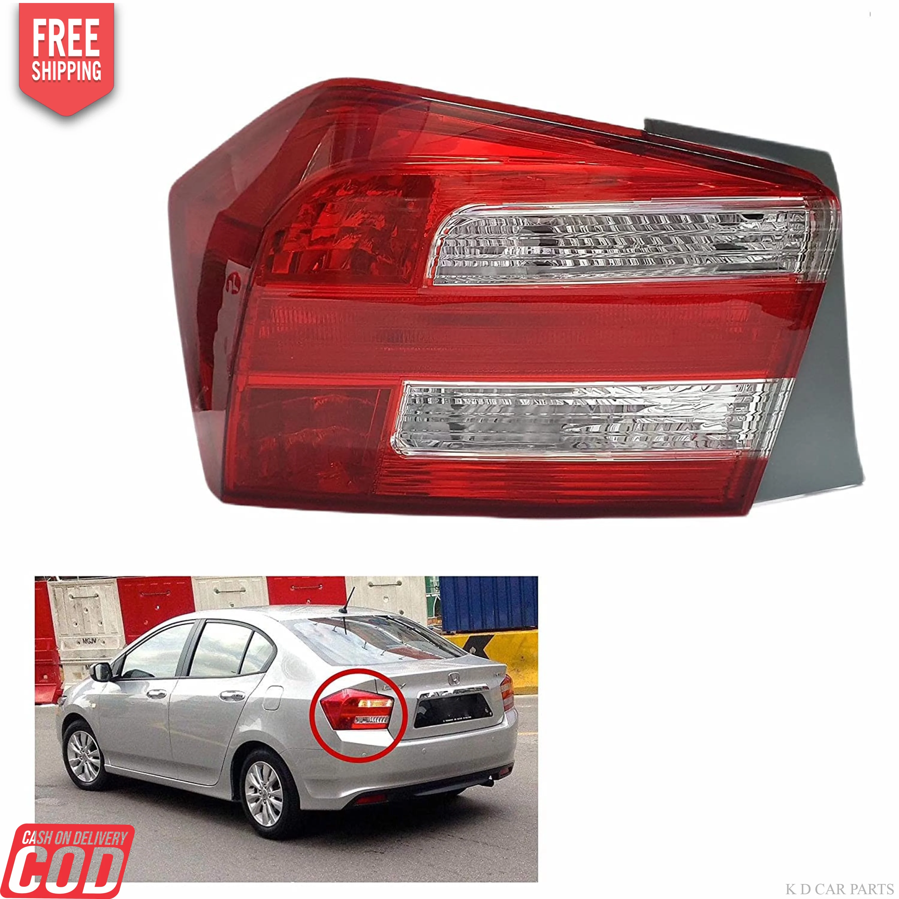 K D Tail light/Back light assembly for Honda City Type- 6 IVTEC 2012-2013 - Image 4