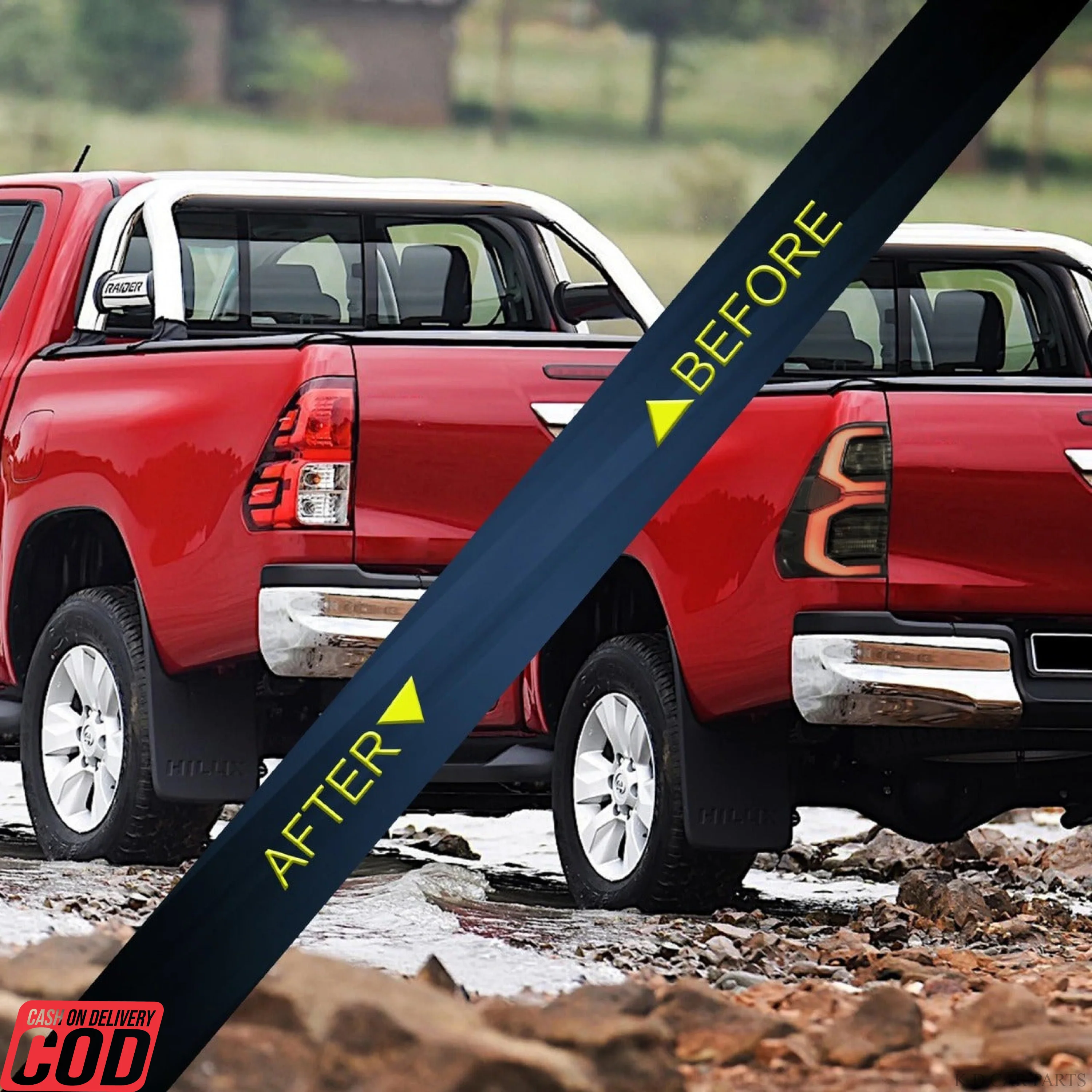 K D Taillight Backlight For Toyota Hilux 2022-Now (Smoky Black ) - Image 4