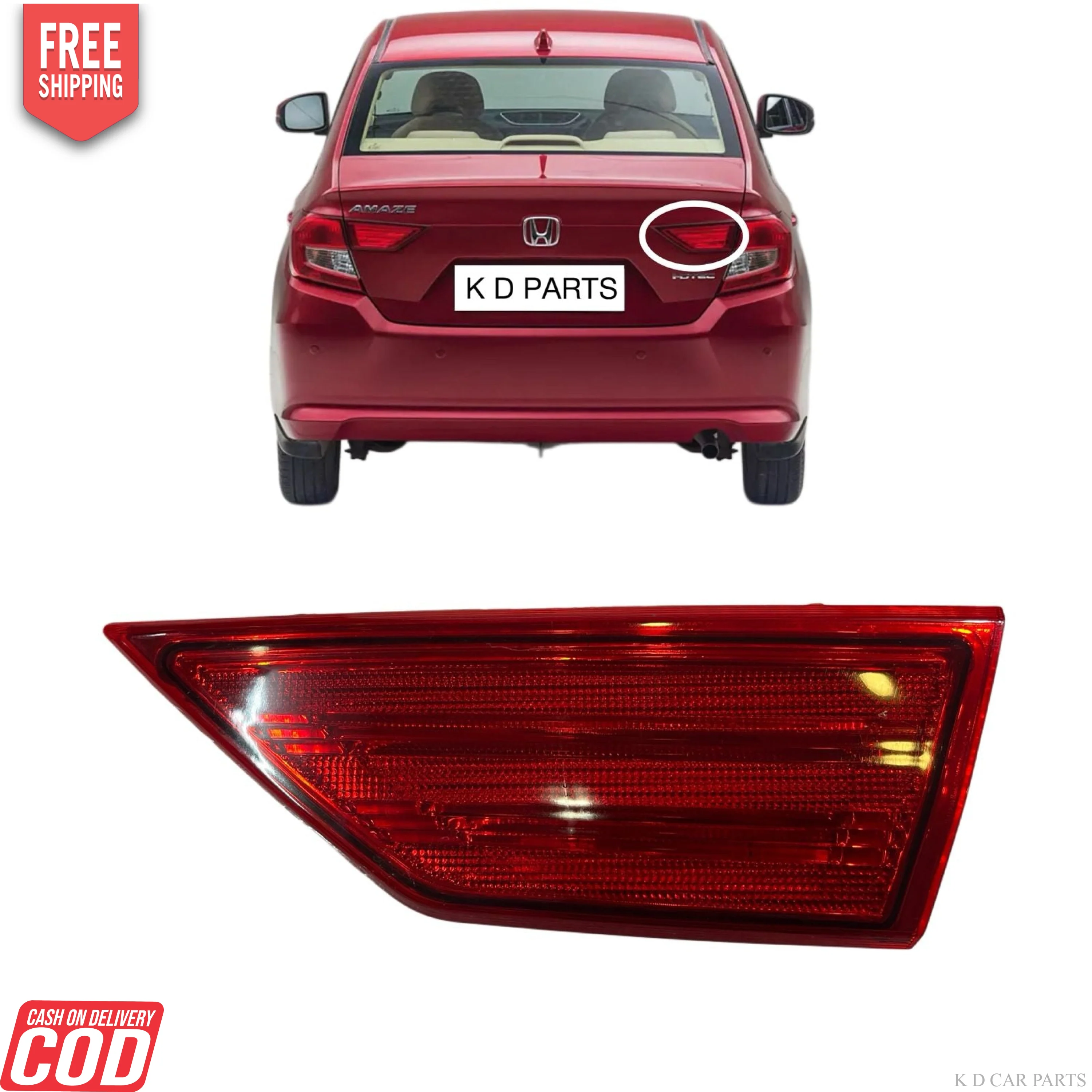 K D Taillight/Dicky light Assembly for Handa Amaze Type 3  2018-2021 - Image 2