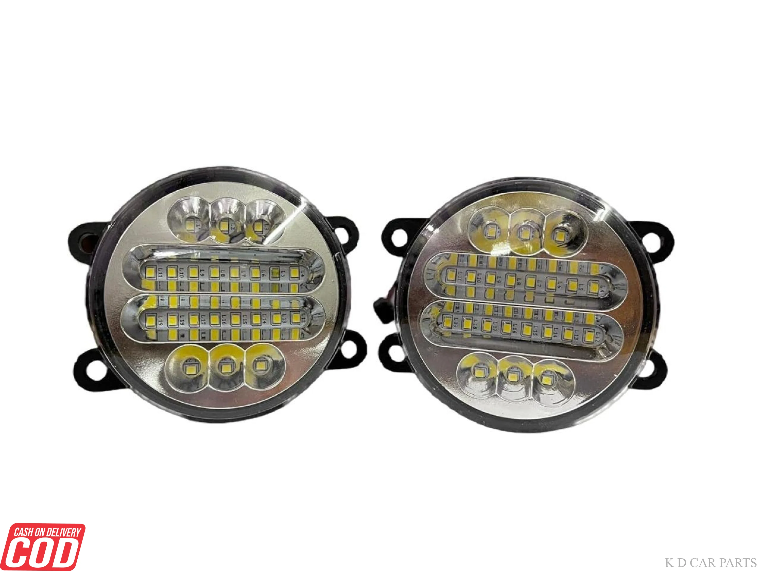 K D Universal Super Bright White LED Fog Lamp | 6000K High-Intensity Beam | All-Weather Visibility | Waterproof, Plug & Play Fog Light for Cars & Bikes (PAIR) 3 INCH - Image 2