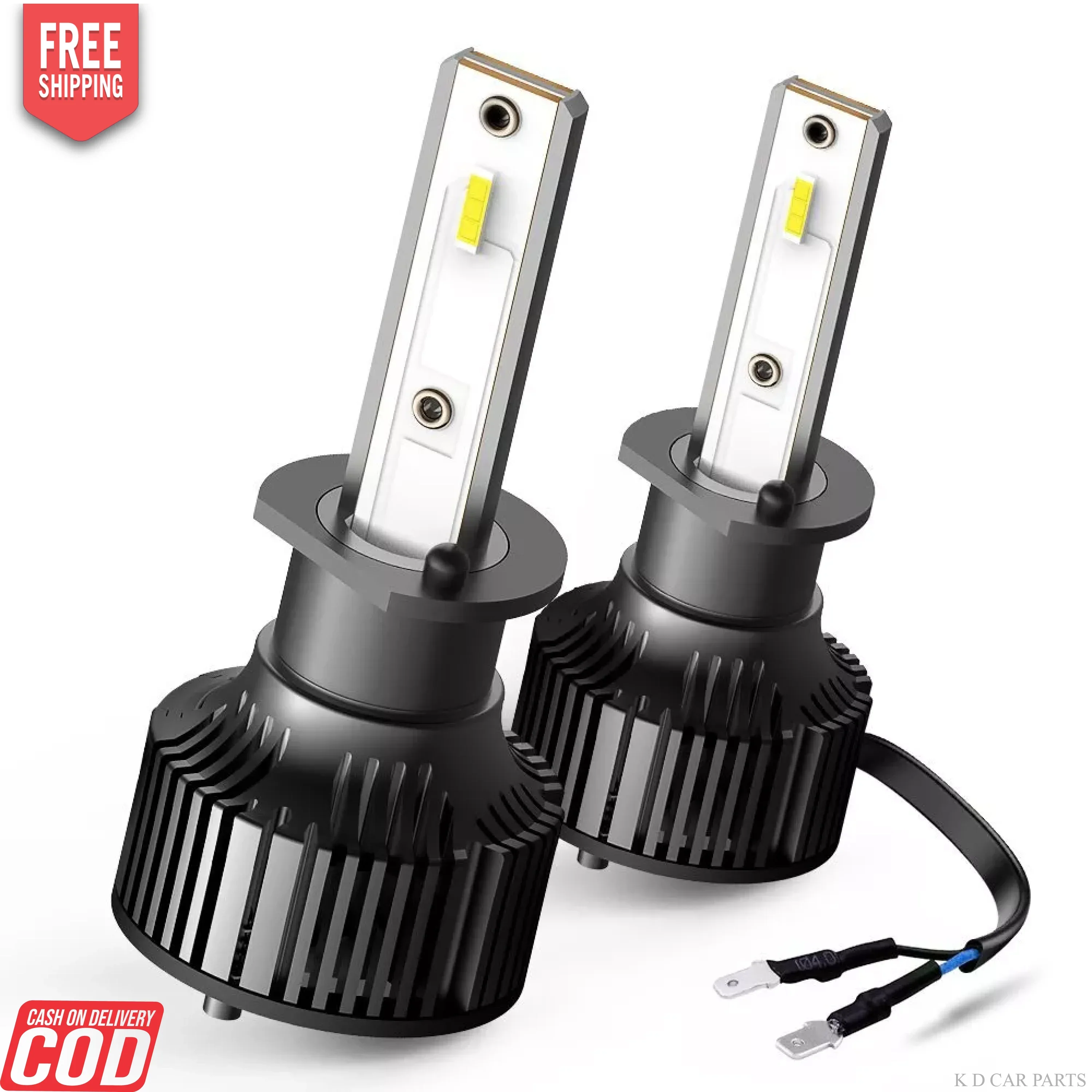 WHITE H1  LED HEADLIGHT BULB (HIGH QUALITY) PAIR
