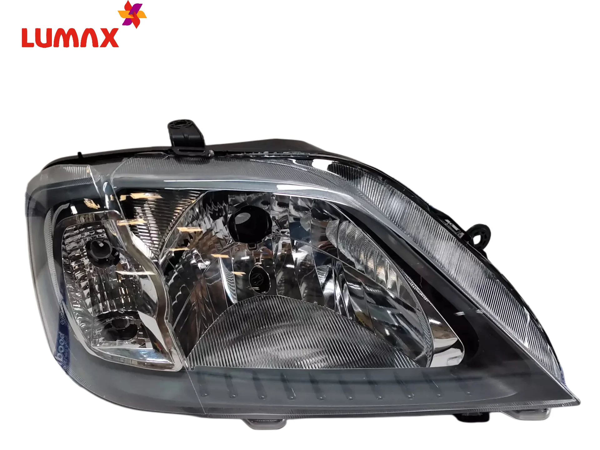 Lumax Headlight Assembly For Mahindra Logan Black 2004-2012