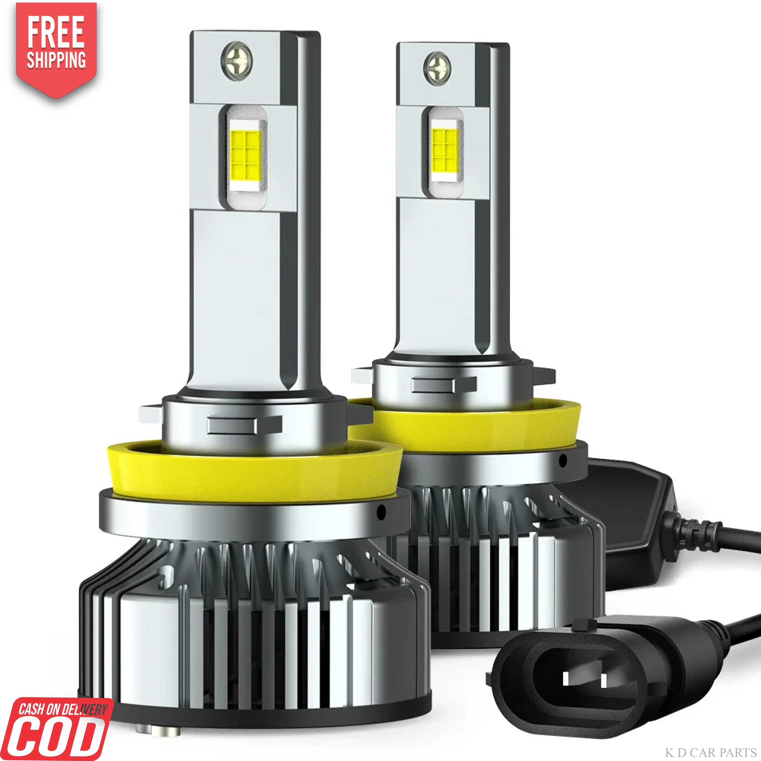 WHITE H11 LED HEADLIGHT BULB (HIGH QUALITY) PAIR