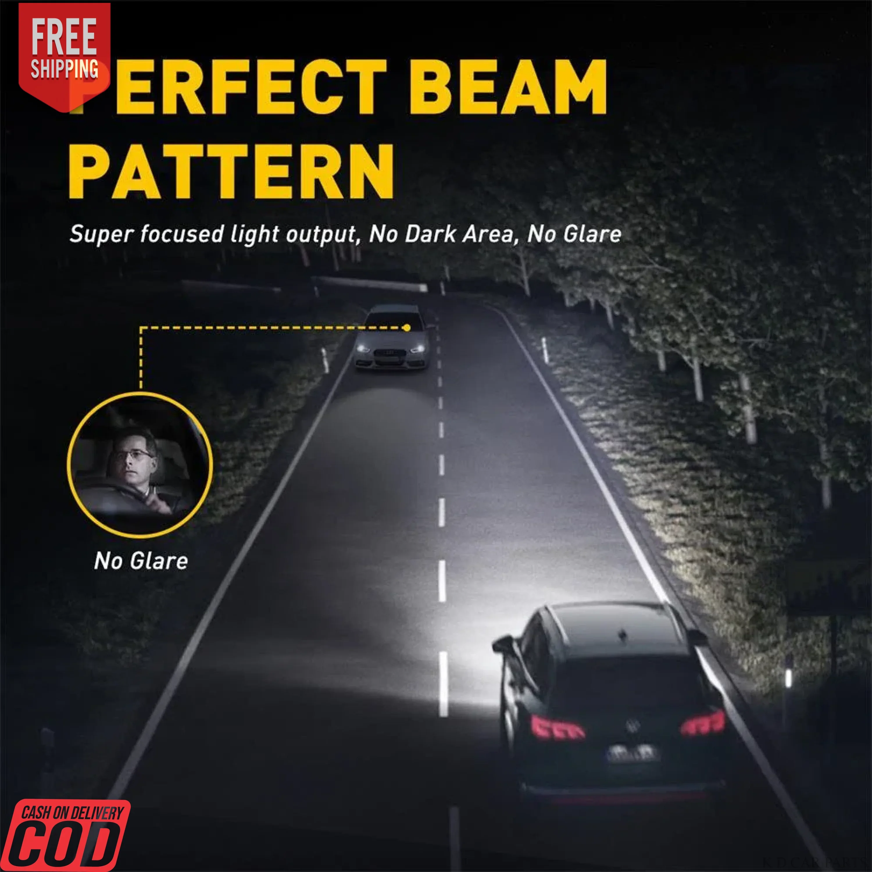 WHITE H11 LED HEADLIGHT BULB (HIGH QUALITY) PAIR - Image 4