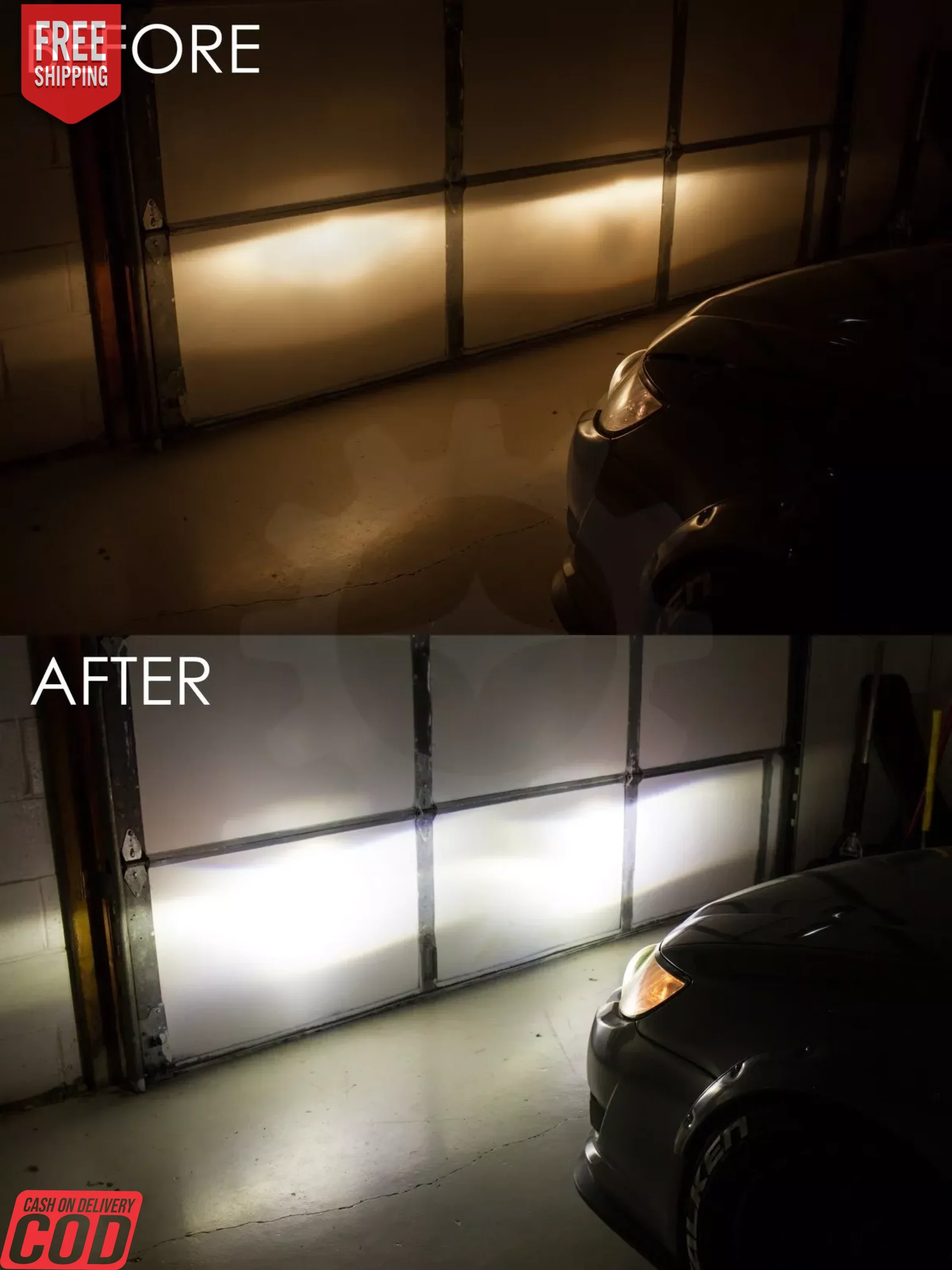 WHITE H19 LED HEADLIGHT BULB (HIGH QUALITY) PAIR - Image 4